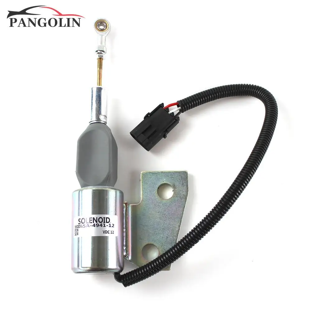 

12V Stop Solenoid Valve for Cummins 4BT Case 550h Fuel Shutoff Solenoid 3991167 SA-4941-12 3964627 J932529 J931167 J930658