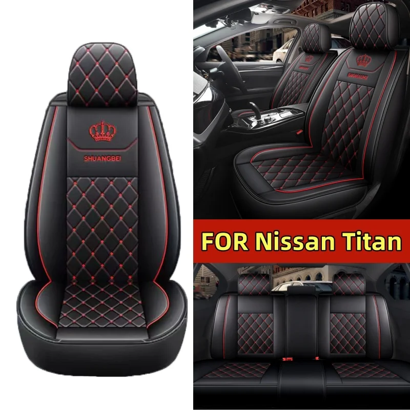 

Чехол на автомобильное сиденье для Nissan Titan, высококачественный водонепроницаемый чехол на сиденье из искусственной кожи с вышивкой в виде короны