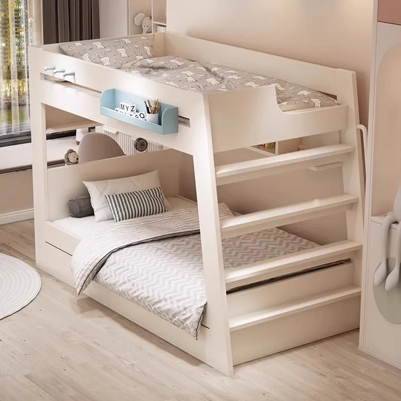 Upper and lower same wide bed Children's bed Parallel upper and lower bunk Small apartment high and low bed Bunk bed Male