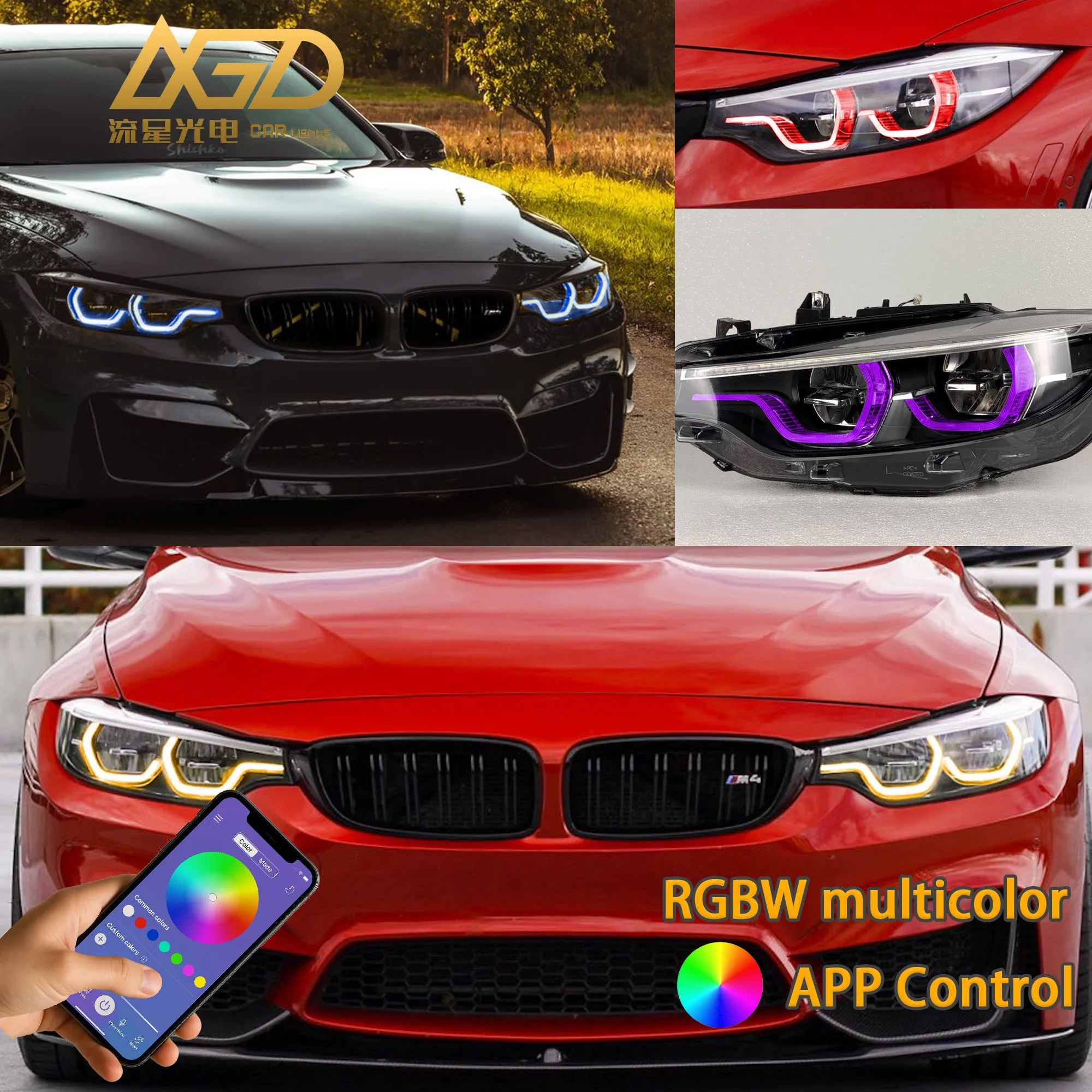 

LGXD RGBW DRL Borads For BMW 2018-2020 M3 M4 F80 F32 F36 F33 F82 Angel Eyes Fits Adaptive LED Headlight
