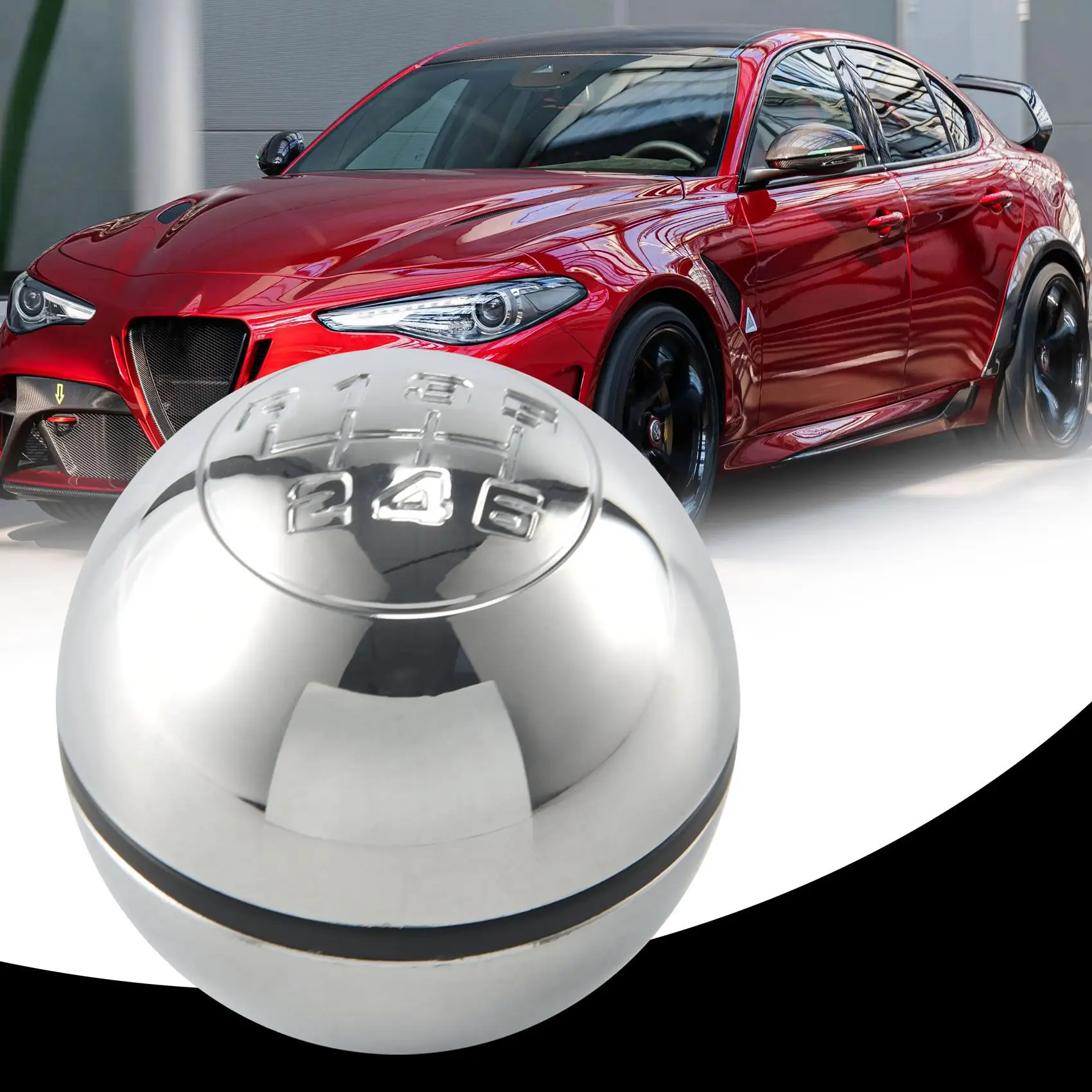 6 Speed Car Manual Gear Shift Knob Bright Lever Shifter Stick Hand Ball for Alfa Romeo Giulietta 2010-On