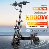 Toursor E5B Adult Electric Scooter with Samsung Battery - 6000W Dual Motor, 60V 40AH, 11'' Off - road Tires for City & Off - roa