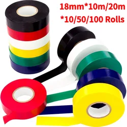 10/50/100 Rolls 10M/20M Colored Electrical Insulation Tape,Electric Wiring Safely with Indoor/Outdoor PVC Vinyl,For Taping Needs