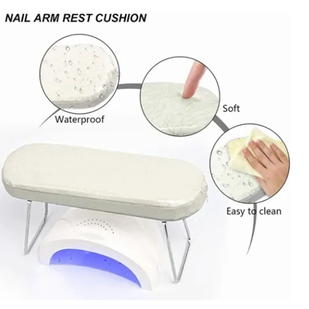 PU Leather Nail Arm Rest Foldable Holder Soft Padding Manicure Pillow Microfiber Leather Striped Leather Arm Rest Cushion