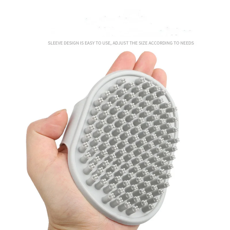 Soothing Dog Bath Brush for Short Hair Shedding and Grooming - Massages and Reduces Shedding