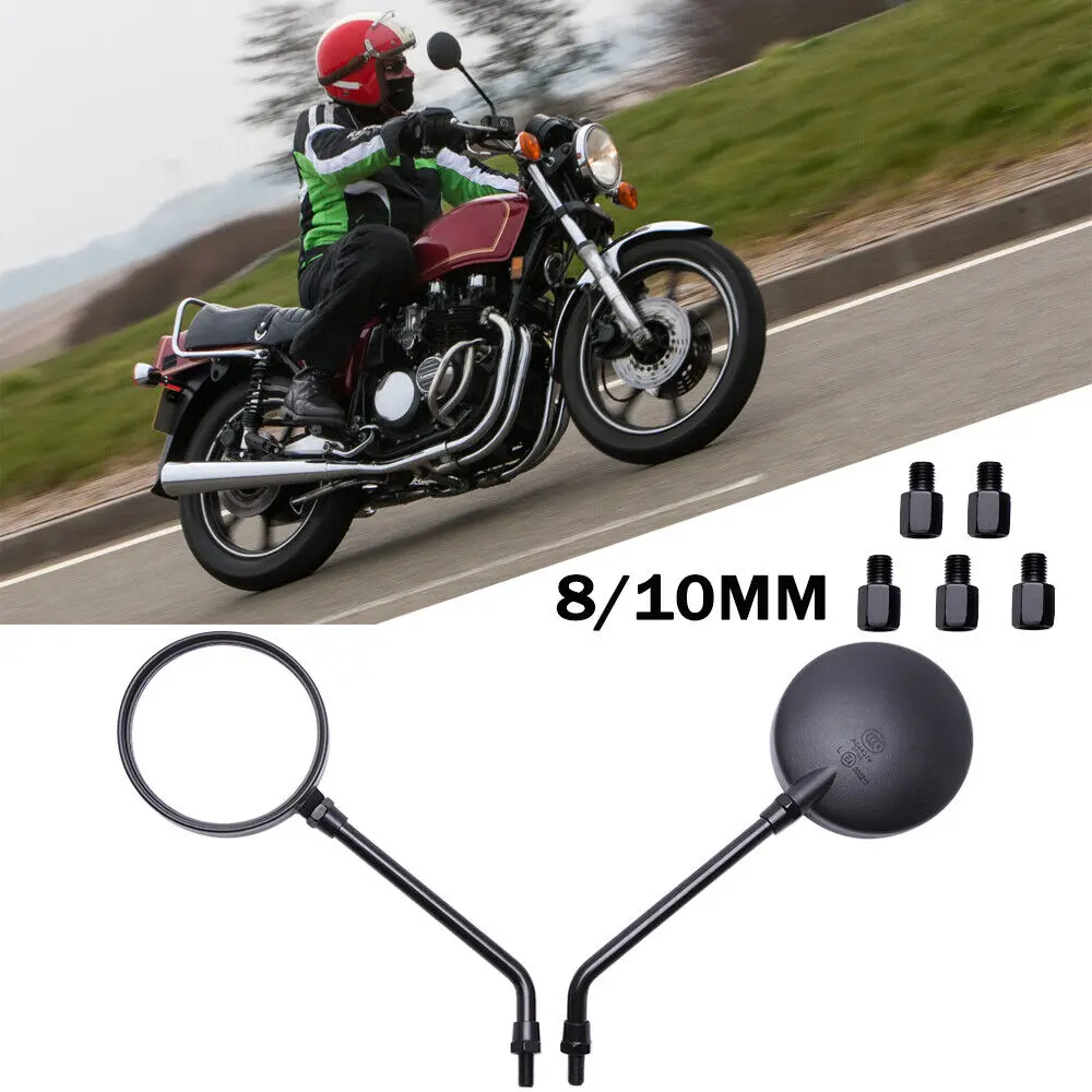 

Universal Black Chrome Round 8mm 10mm 3" Motorcycle Rear View Mirrors For Harley Softail Sportster For Kawasaki Z1 KZ900 KZ1000