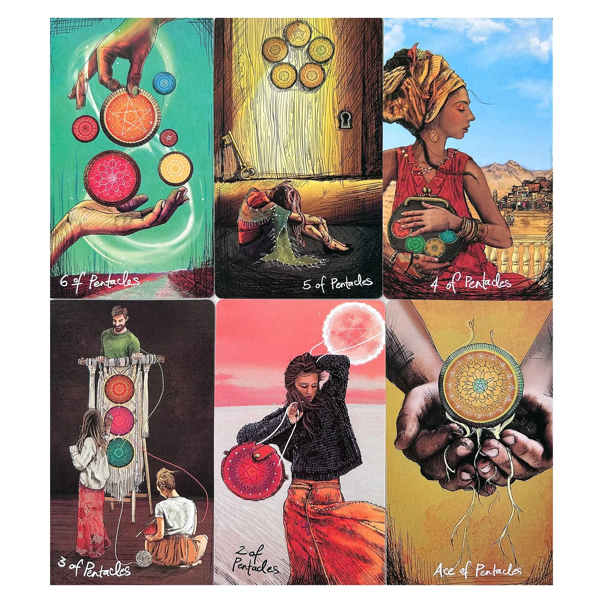Standard size Classic Bright Tarot Card with Guide (12 * 7 cm), suitable for beginners, outdoor camping party game gifts.