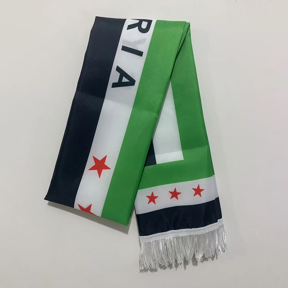 EOODLOVE Scarf Flag Syrian Arab Republic Scarf Flag， Festival Event Samsung Decorative Scarf 15x150cm