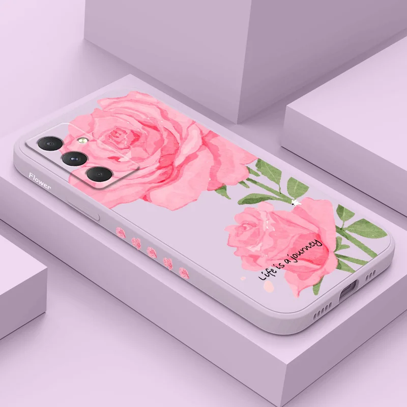 Beautiful Pink Rose Phone Case For Samsung Galaxy A55 A35 A25 A15 A05 A05S A54 A34 A24 A14 A04 A04S A04E 4G 5G Cover image 2