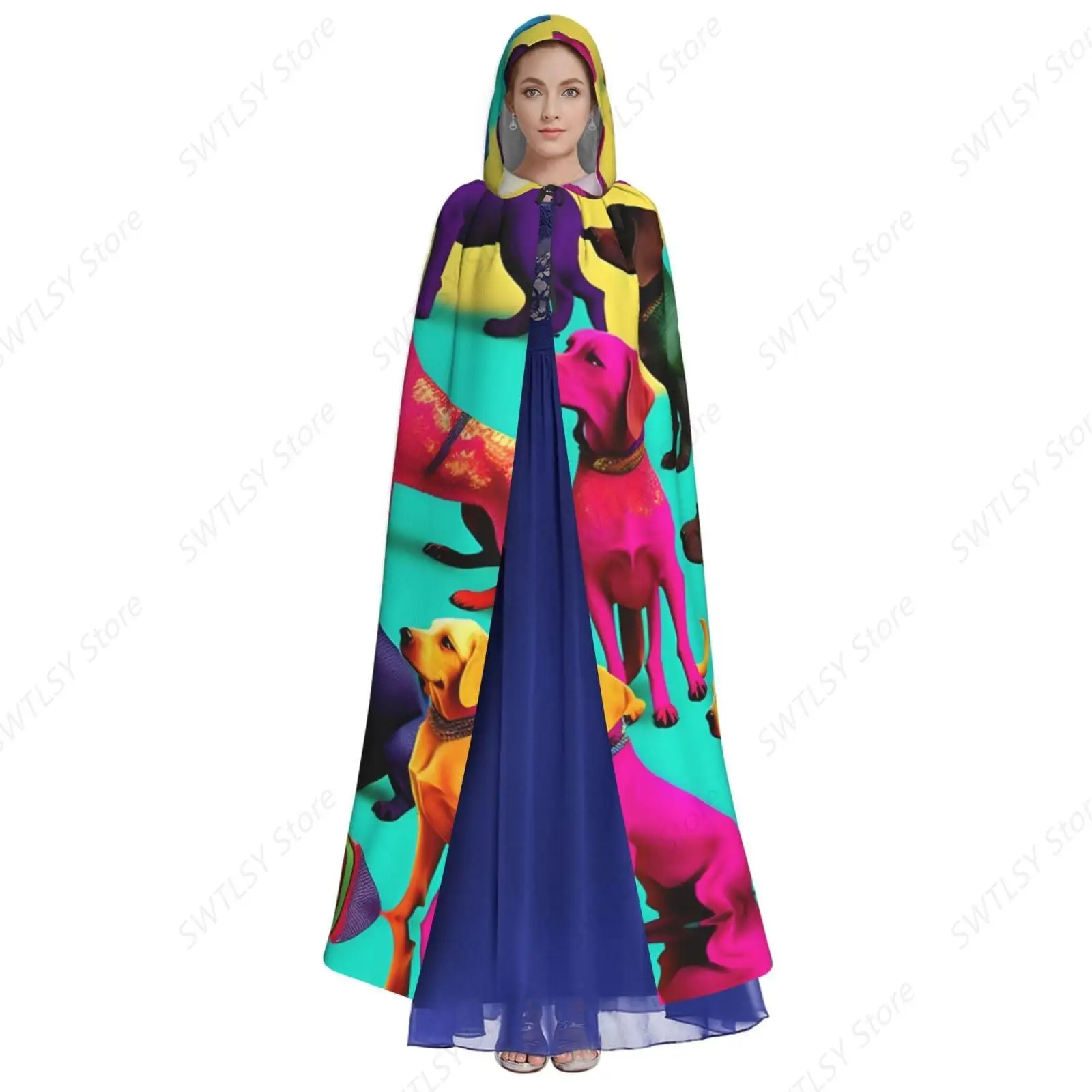 Elephant Family Hooded Cape Unisex Halloween Cloak for Devil Witch Wizard Halloween Christmas Cosplay