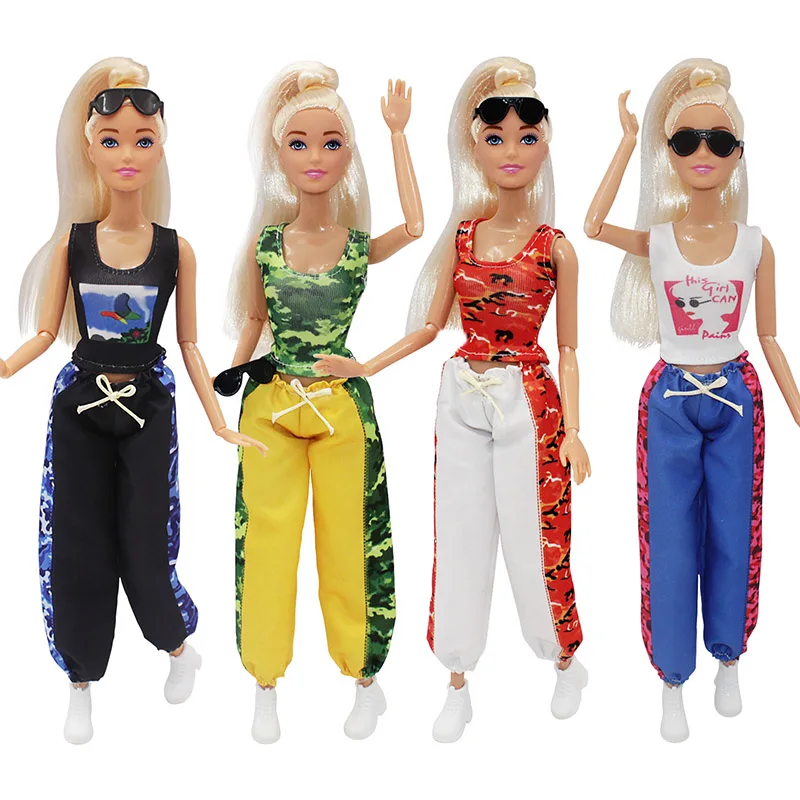 New 30cm Doll Set 1/6 Female Doll with Casual Sportswear Suit Girls Dress Up Toy Gift