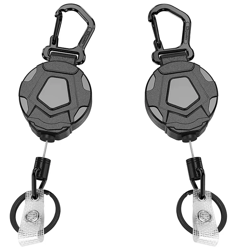 Heavy Duty Carabiner Heavy Duty Pull Reel Strap Telescopic Key Chain Ring For Camping Keyring Lanyard Portable Key Chain Ring