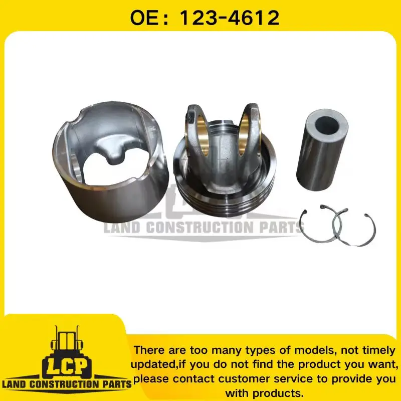 6 PCS/ 1SET Excavator Engine Parts Piston Crown 123-4612 Piston Skirt 163-0930 for 3412 Engine