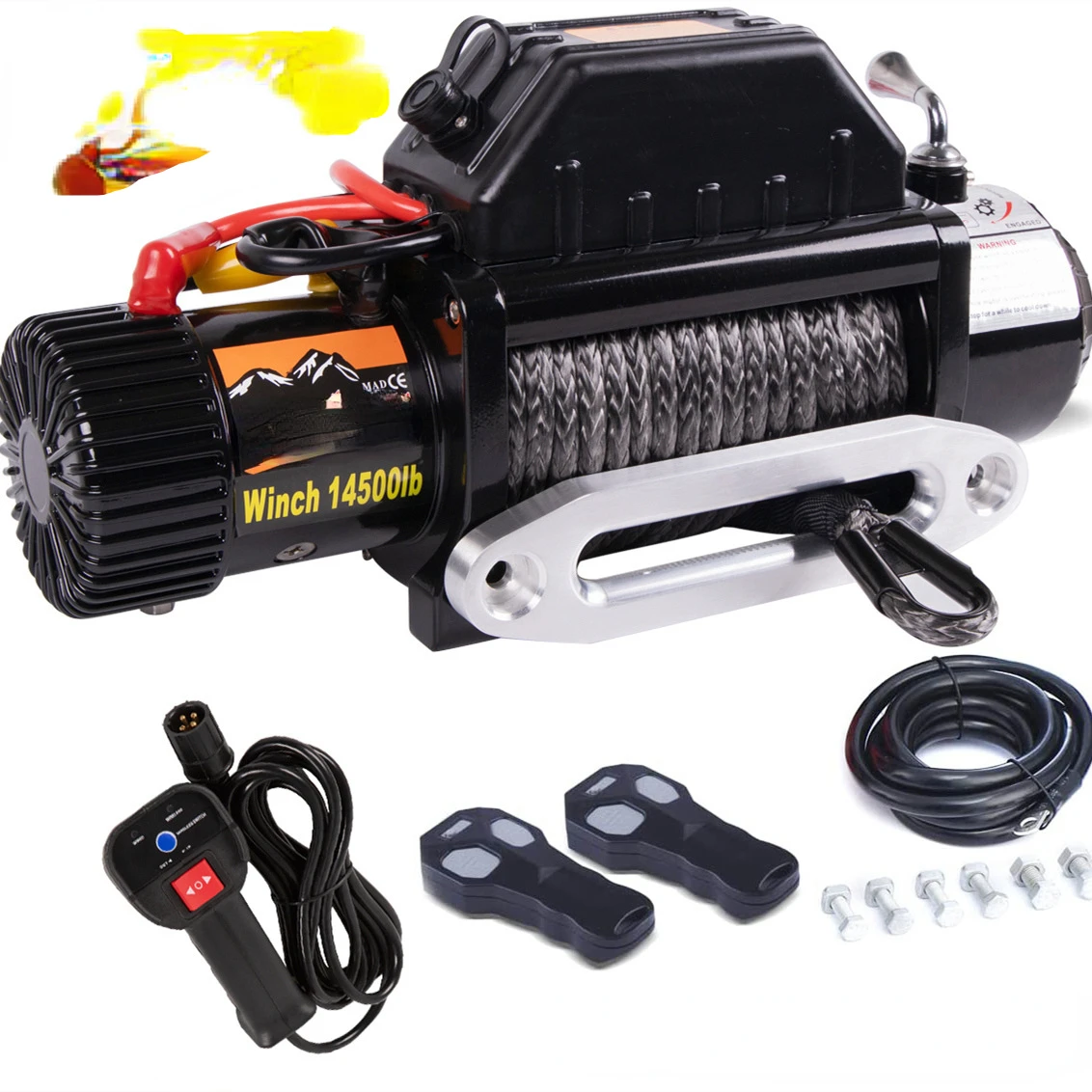 King Kong winch electric 12V vehicle mounted 24V off-road trailer rescue car modification Vaughn 12000 pounds