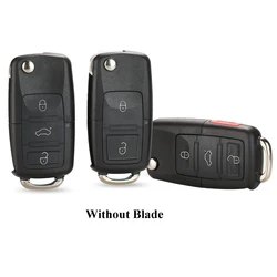 Jingyuqin pas de lame 2/3/4 bouton à distance rabattable voiture clé coquille pour VW MK4 Bora Golf 4 5 6 Passat Polo Bora Touran
