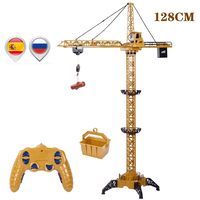 2025 New Upgraded Version Remote Control Construction Crane 6CH 680 Rotation Lift Model 128CM 2.4G RC Tower Crane Toy For Kids