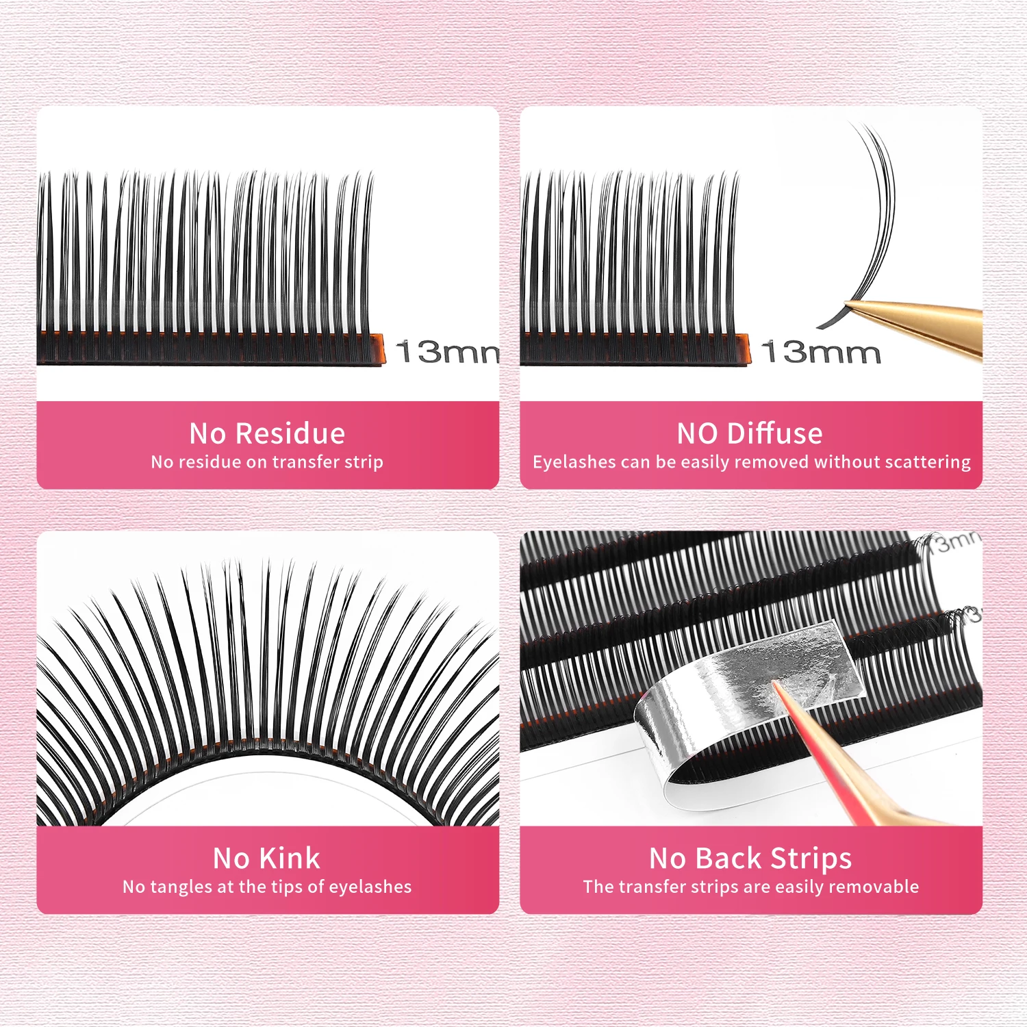 XIUSUZAKI 5D Flower Fairy Flora Lashes Cluster Classic Individual False Lashes Professional Matte Black 5D Eyelashes Extensions