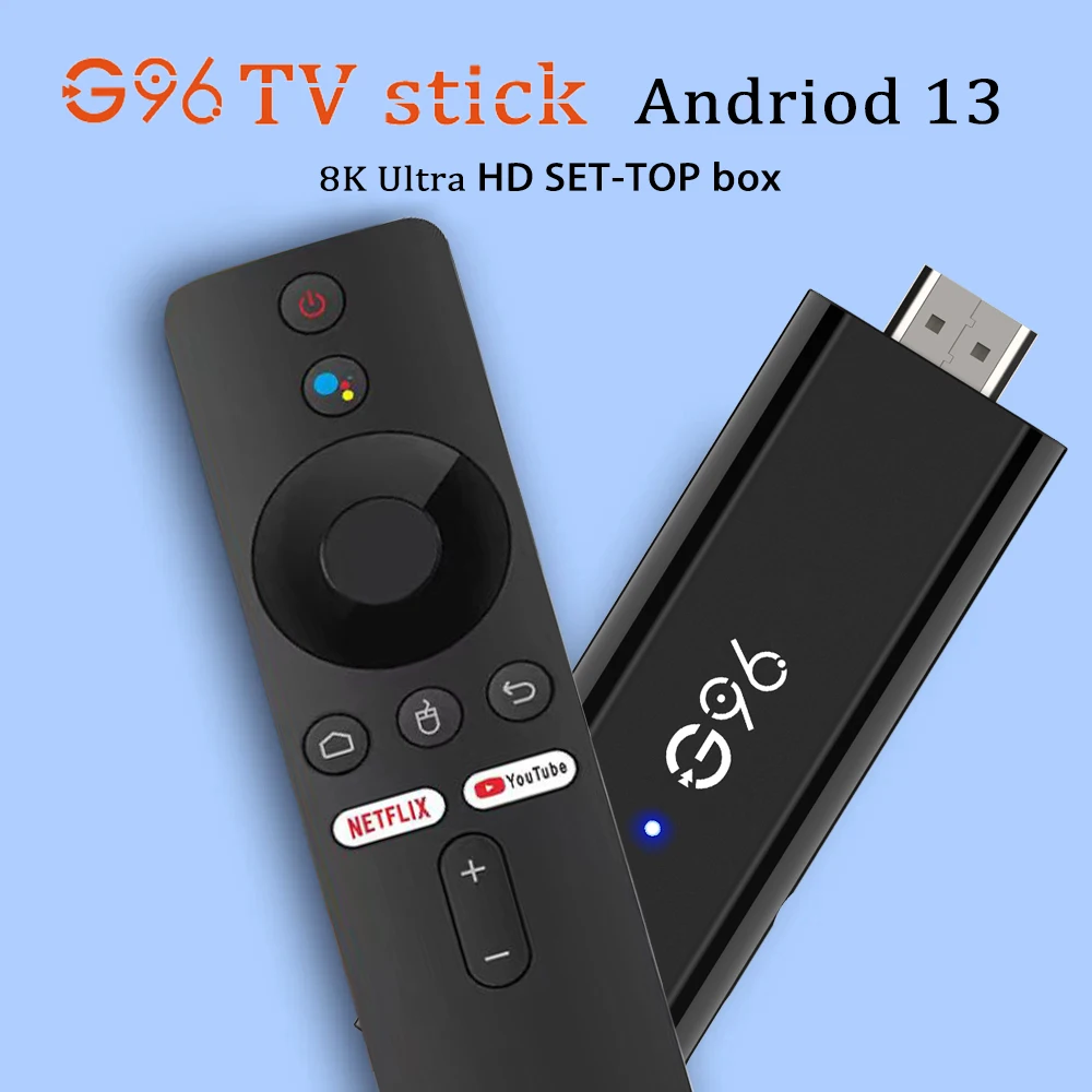 Dispositivo de TV inteligente G96 ATV Mini Q6, dispositivo con Android 13,0, Allwinner H313, cuatro núcleos, A53 Cortex, compatible con vídeo 8K, 4K, BT, control remoto por voz