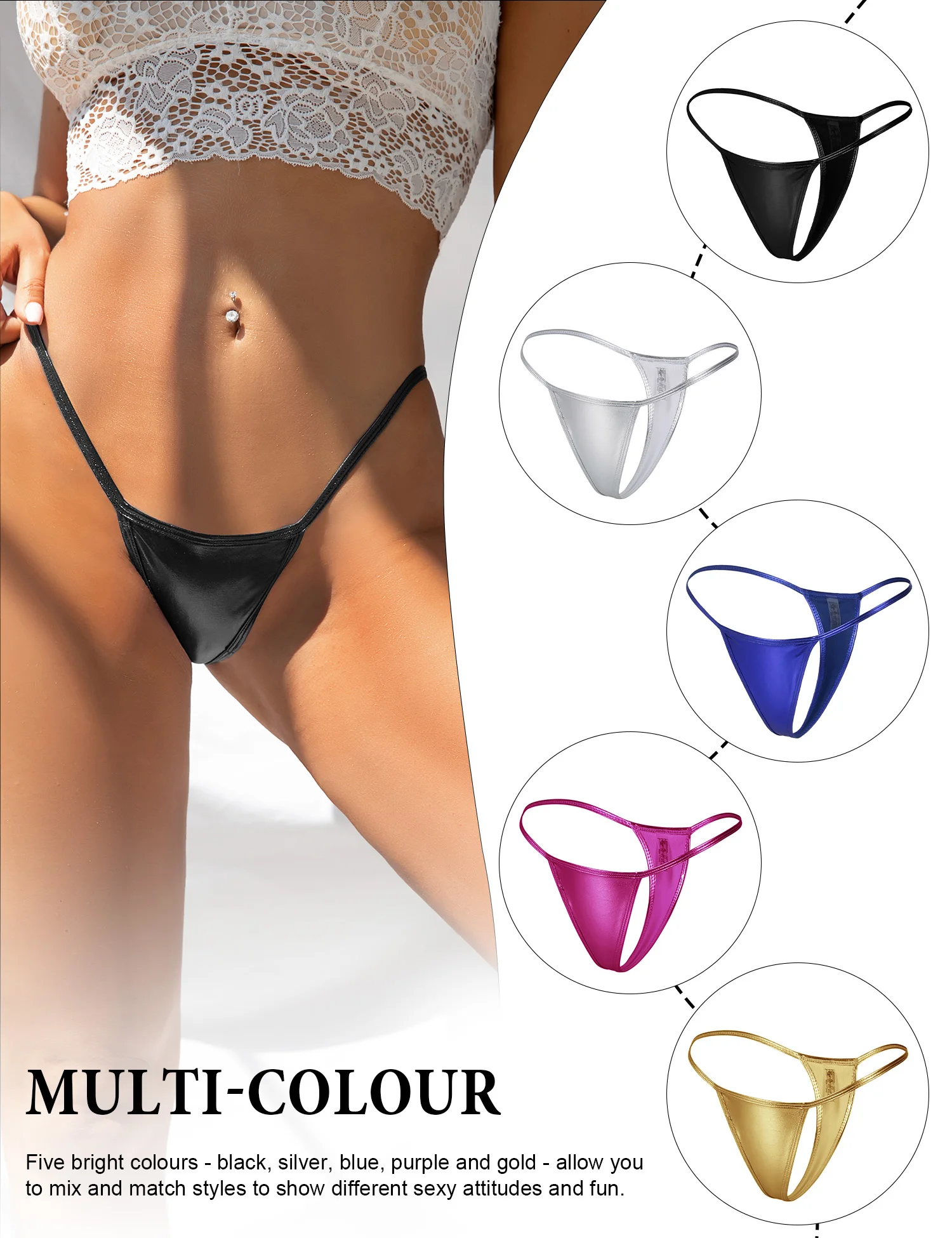 Exotic Sexy Women Lingerie Panty Micro G-string Tangas Multi-Color Large Size Bikini Leather Briefs 3XL Underwear T-back Thong