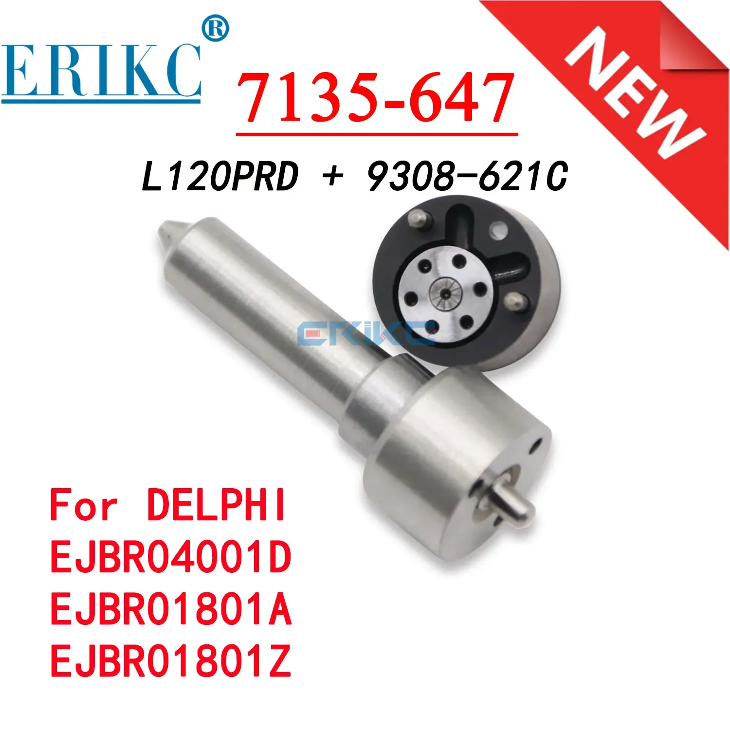 Diesel Injector Repair Kit 7135-647 Nozzle L120PBD Control Valve 9308-621C for Euro 3 Injection EJBR04001D EJBR01801A EJBR01801Z