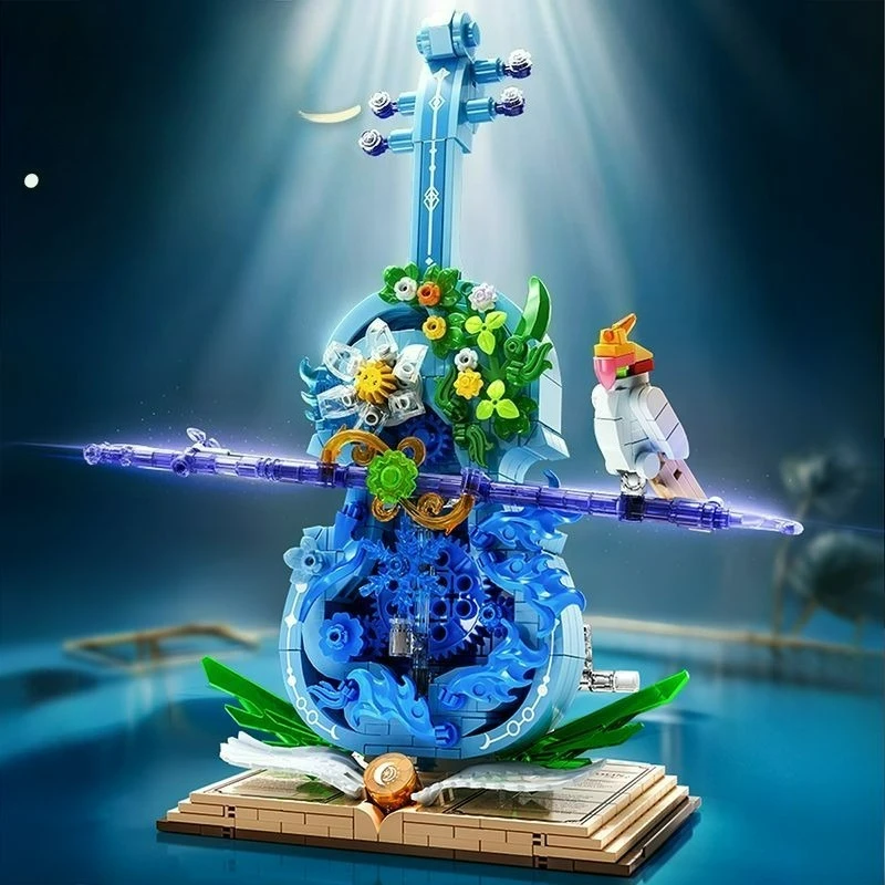 

Конструктор MOC: Цветочная скрипка — креативный подарок для девочек, декоративное украшение, коллекционный предмет, милый праздничный подарок
