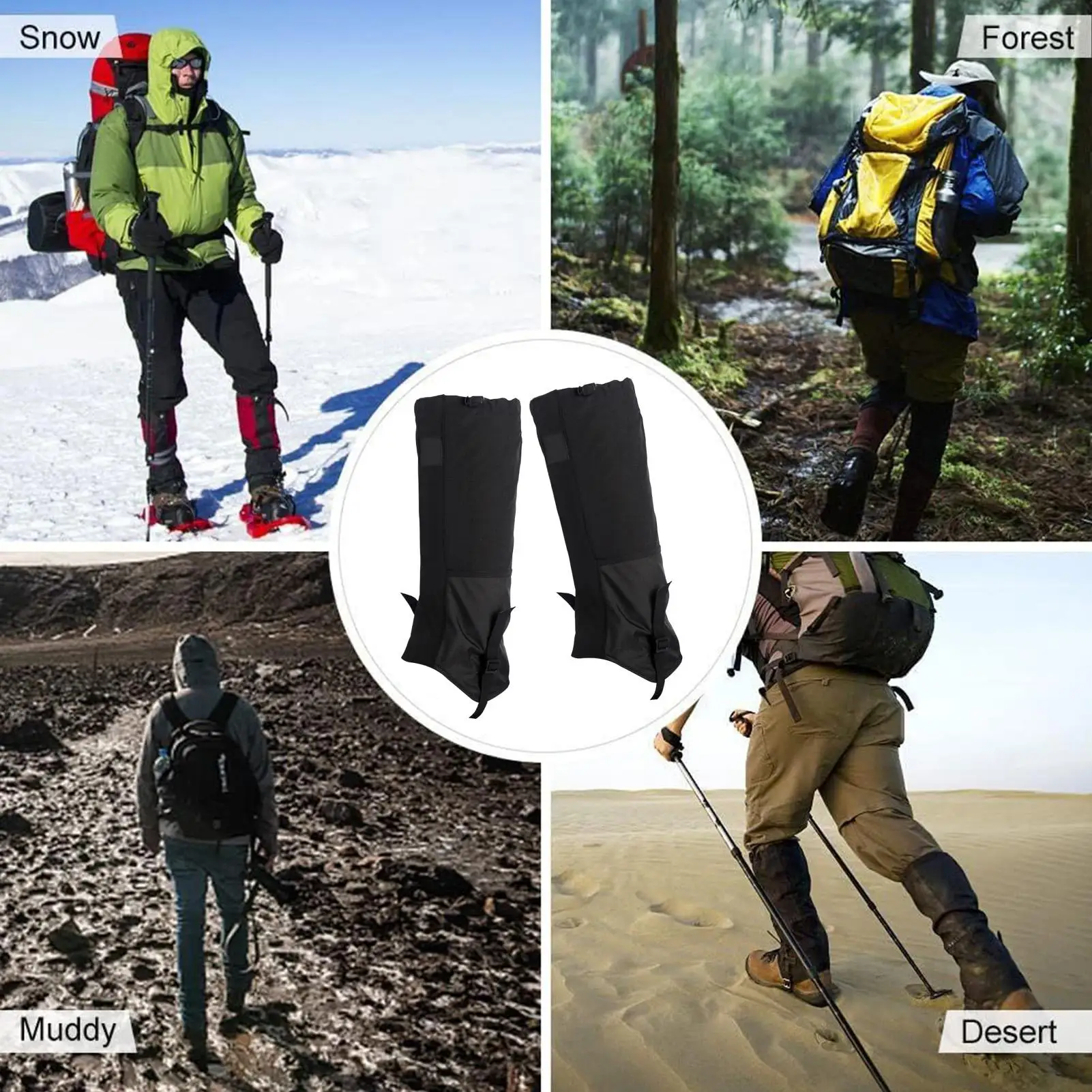 

Гетры для мужчин, водонепроницаемые гетры для ботинок для пеших прогулок, регулируемая защита для ног для мужчин и женщин, летние прогулочные гетры для бега, зима