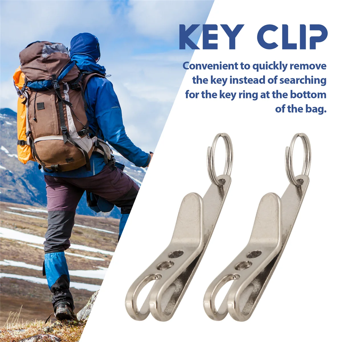 AT77 Llaveros con clip multiusos Herramienta de clip de suspensión con mosquetón perfecto para colgar herramientas EDC, linternas, etc.