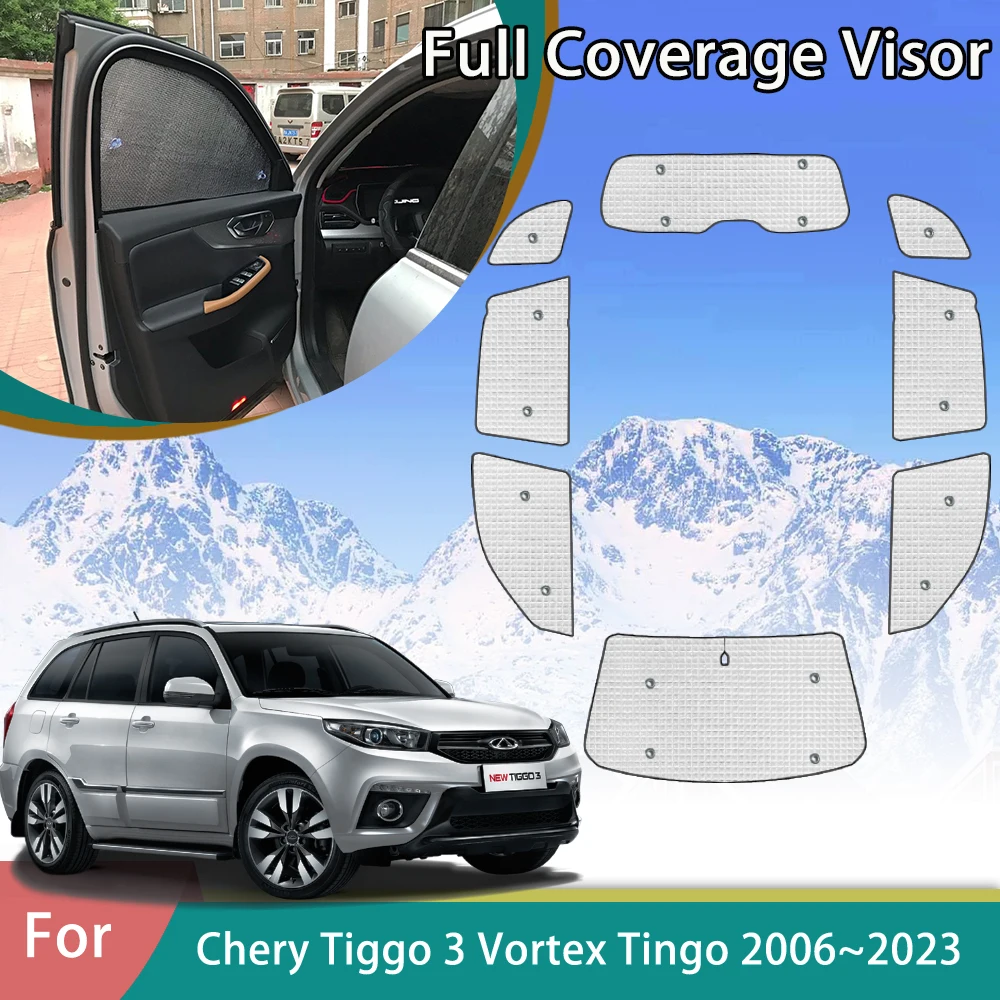 Car Sun Visor For Chery Tiggo3 Vortex Speranza Tingo 2006~2023 2016 2017 2022 Auto Accessories Stickers Window Curtains Sunshade