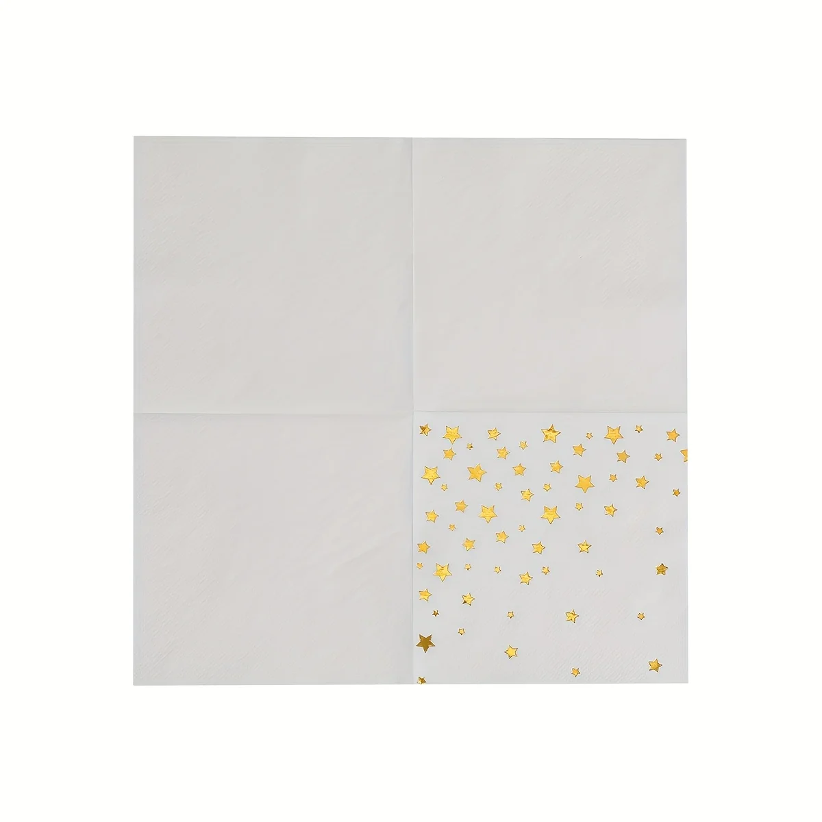 20Pcs 2‑Ply Gold Star White Paper Napkins 9.84×9.84Inch for Wedding Party Holiday Table Decor