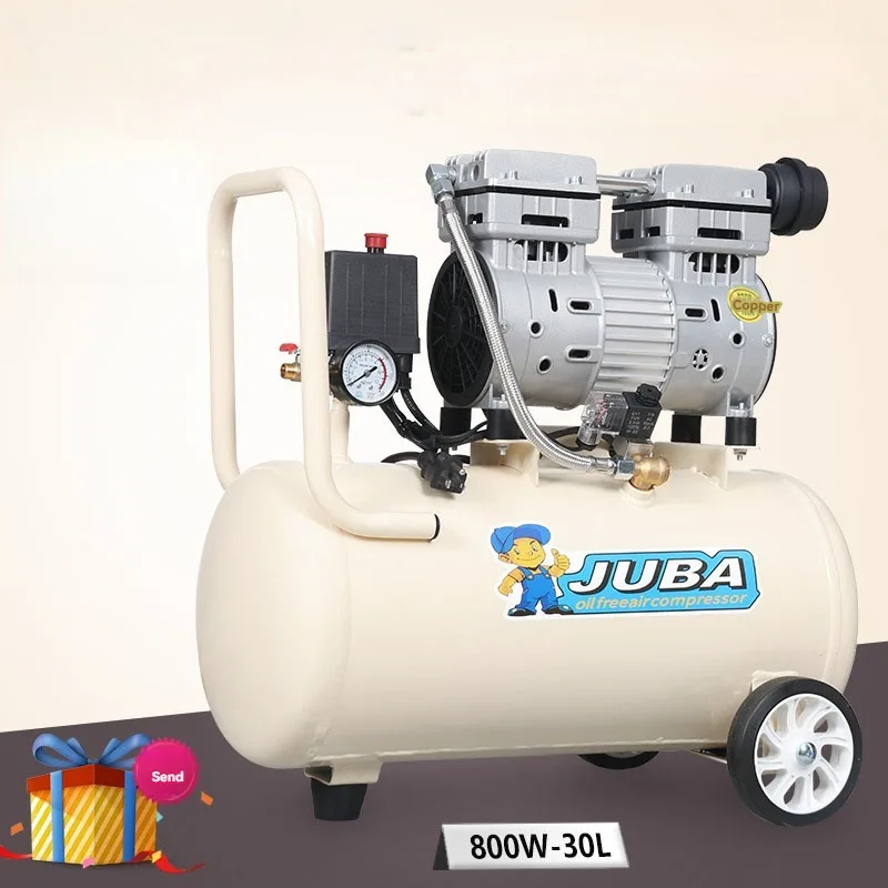 110V Silent Air Compressor 30L Silent Oil-free Portable Air Pump For Home Repair Tire Inflation Compressor