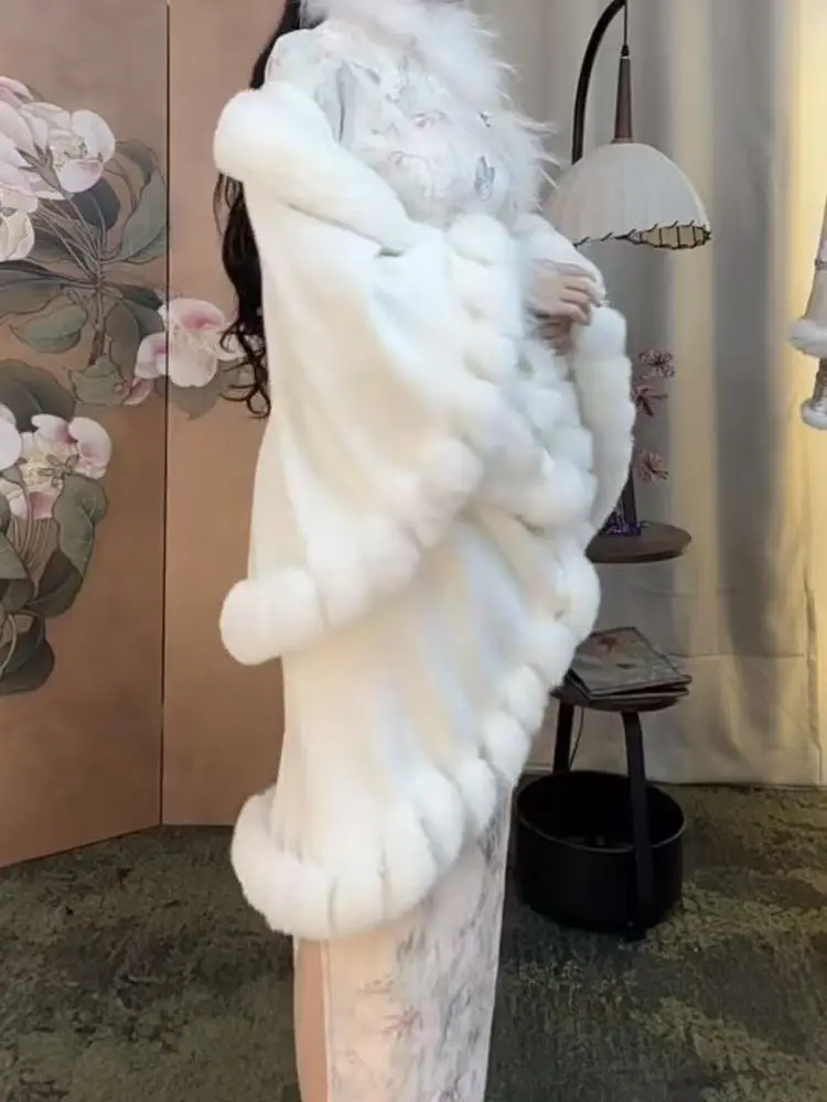 Nuovo mantello in stile cinese da donna tradizionale Chipao Cheongsam abbinato esterno autunno inverno addensare scialle mantello corto femminile