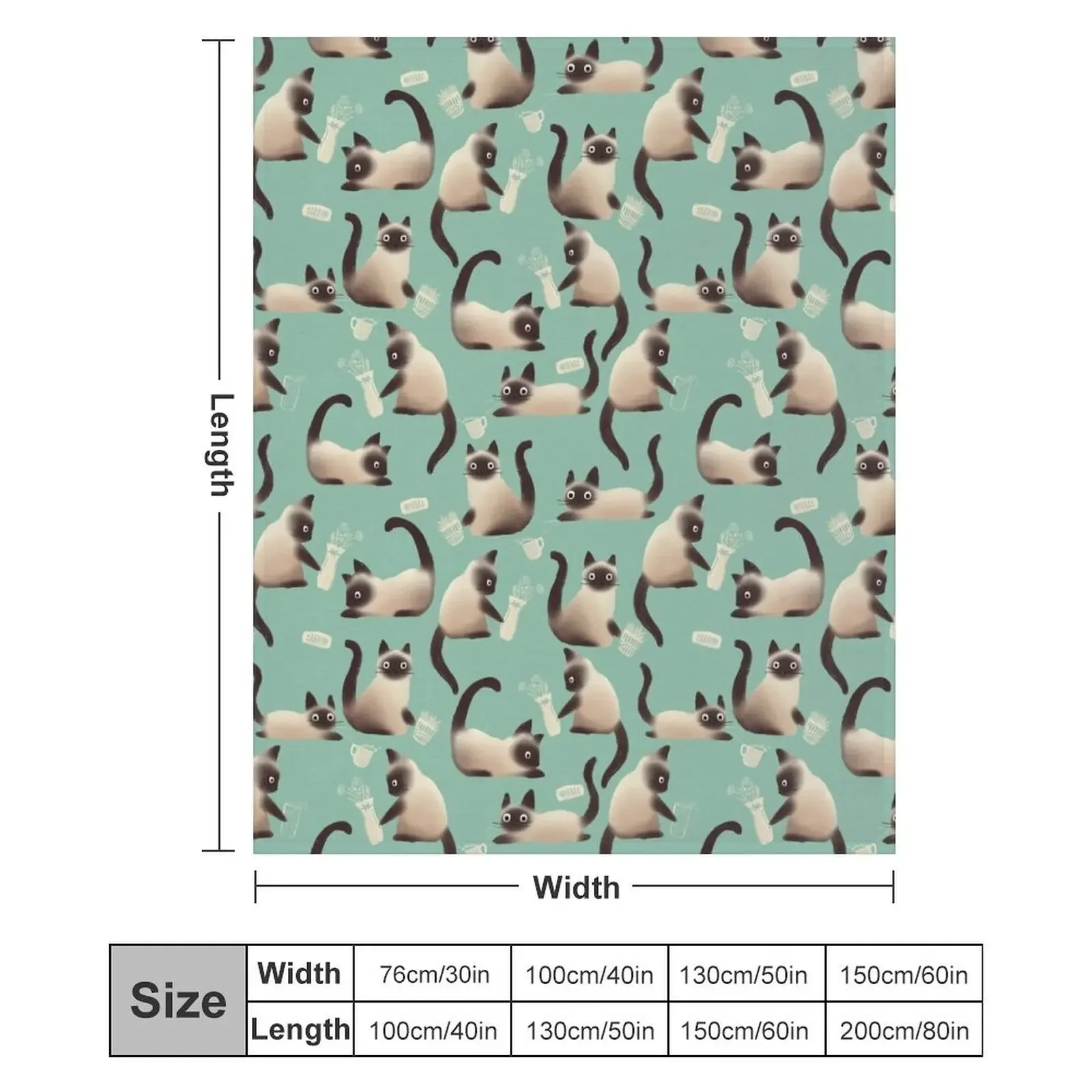 القطط السيامية السيئة يطرق الاشياء على رمي بطانية سرير دافئ يغطي بطانيات كبيرة ناعمة فروي