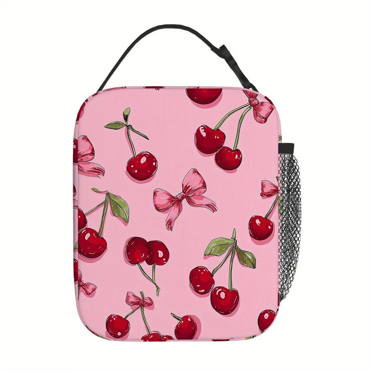 

Cherry & Bow Print Insulated Thermal Bag Reusable & Portable for Home, Office, Restaurant Lunch Box