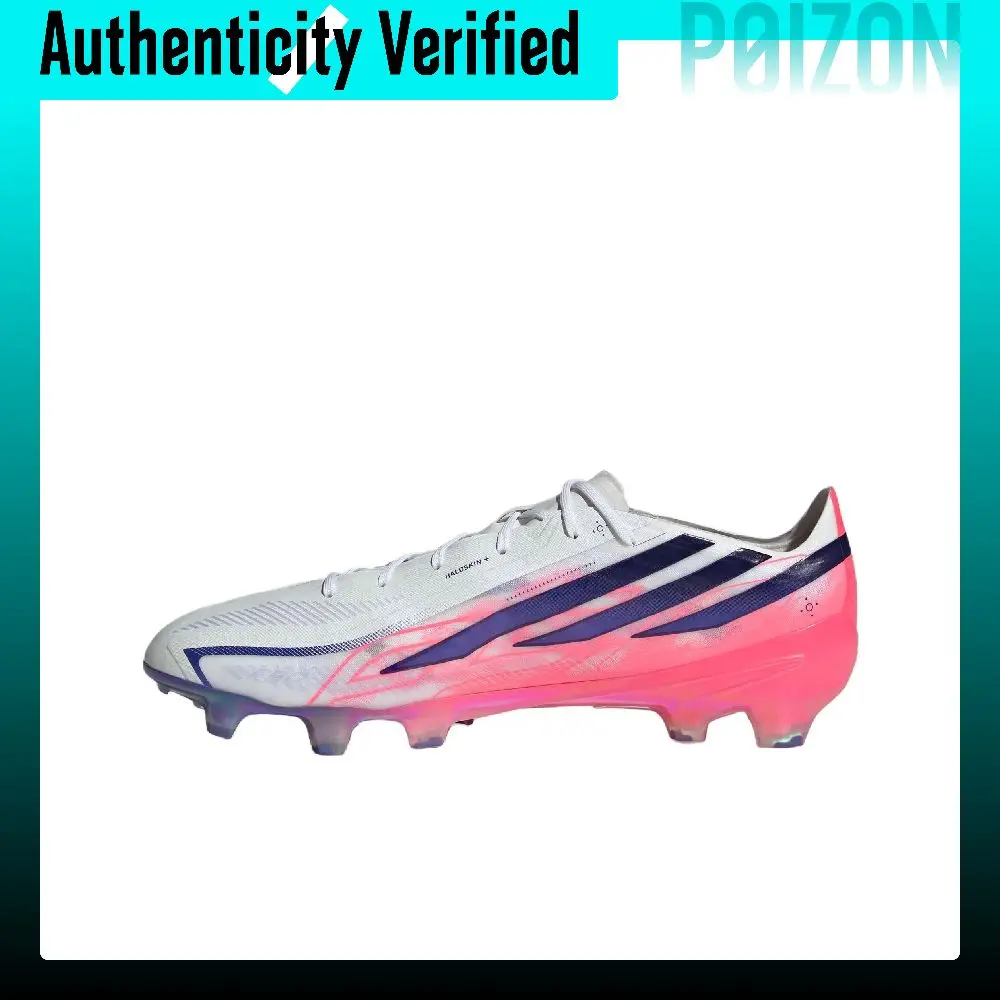 Adidas F50 Soccer Shoes Unisex Low-top White/Solar Purple/Swirl Neon Red KJ3432