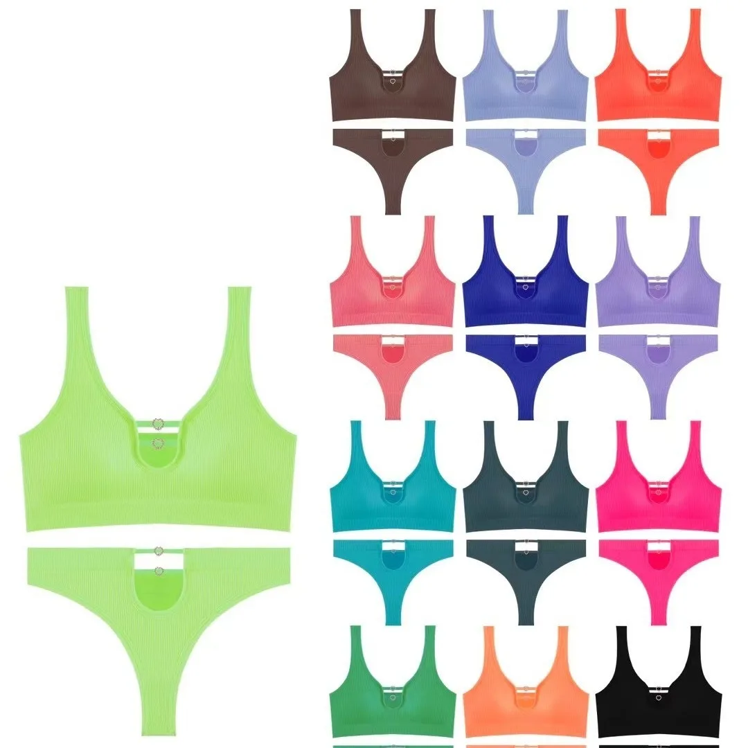 Summer New Product: Casual Sports Tank Top, Hollow Triangle Shorts, One Piece with Chest Cushion, Gather V