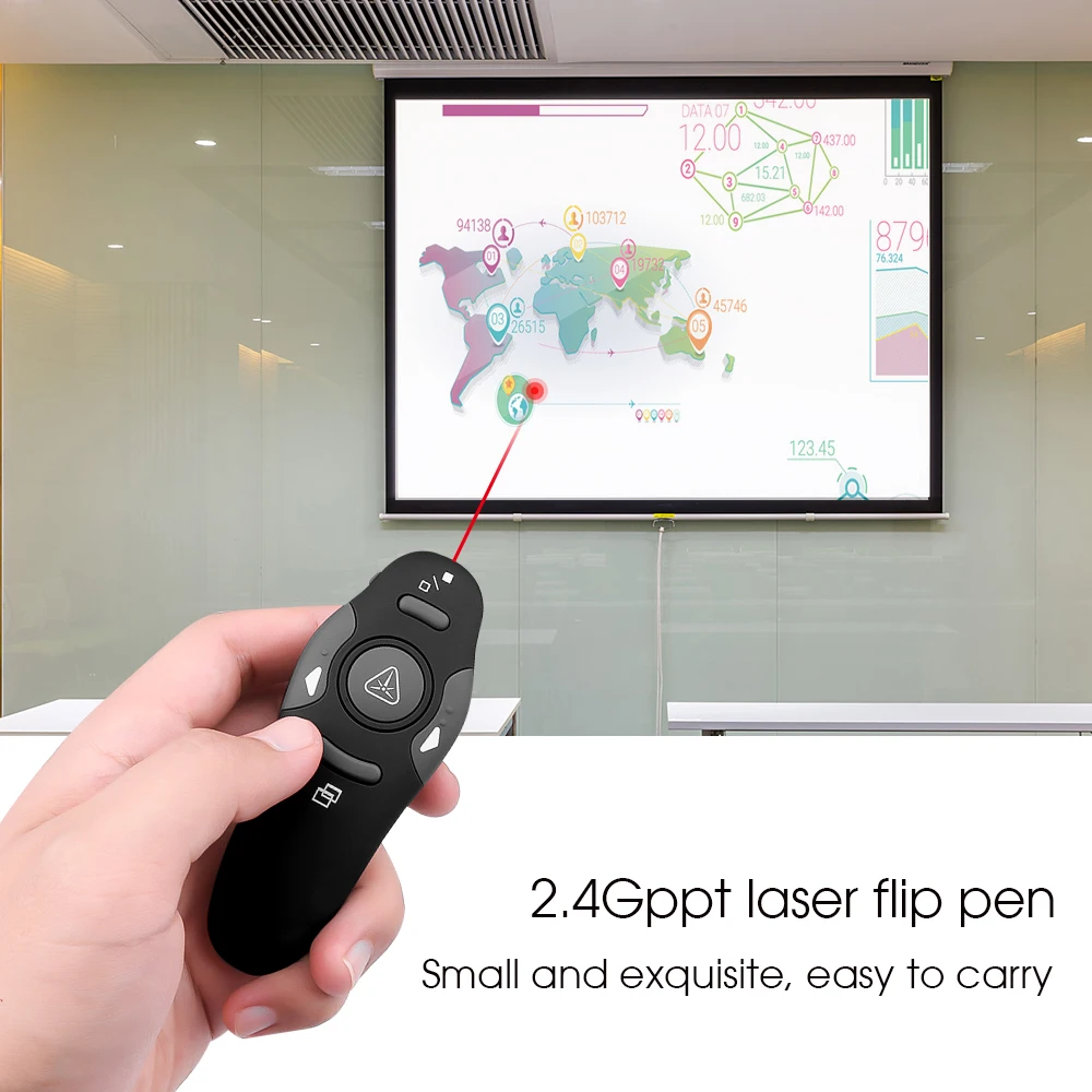 Wireless Pointer Pen Powerpoints Clicker USB 2.4G Presenter Presentation Remote Control Projector PPT Slides Pointing Pens