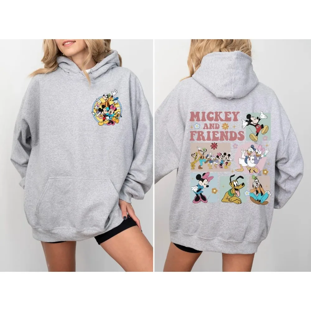 Les sweats Disney Mickey et ses amis sont décontractés et confortables. Sweat-shirts unisexes à col rond pour femmes, automne et hiver