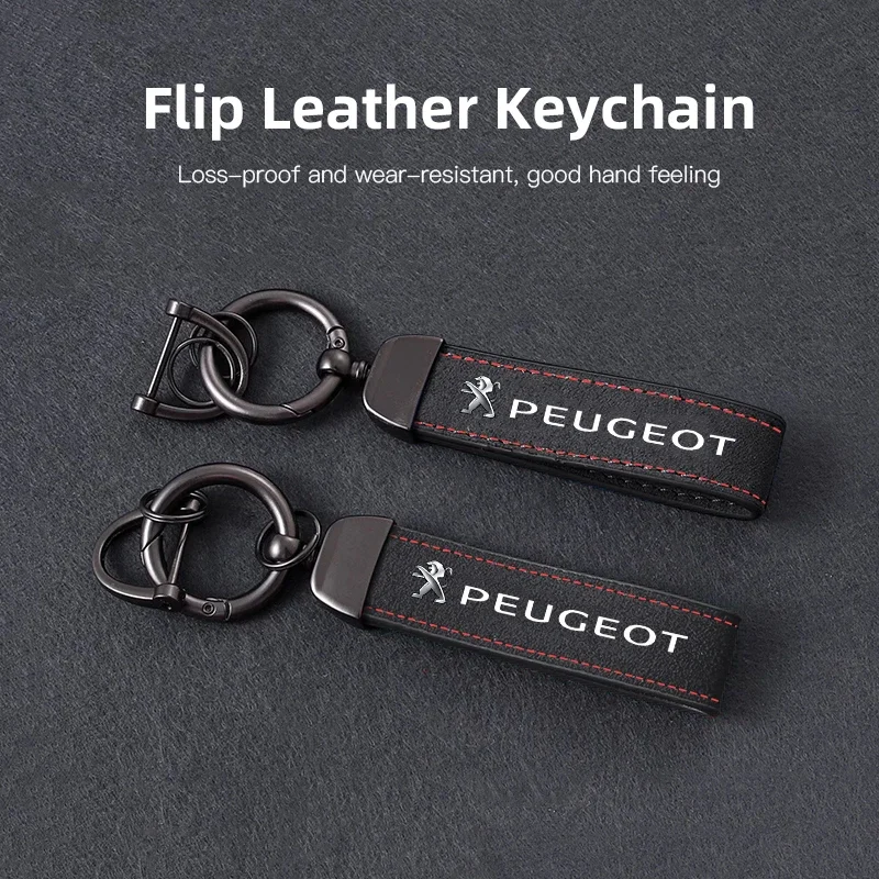 With Car Logo Key Accessories Man Suede Keychain Keyring For Peugeot 206 307 308 3008 207 208 407 4008 408 508 2008 5008 301 106