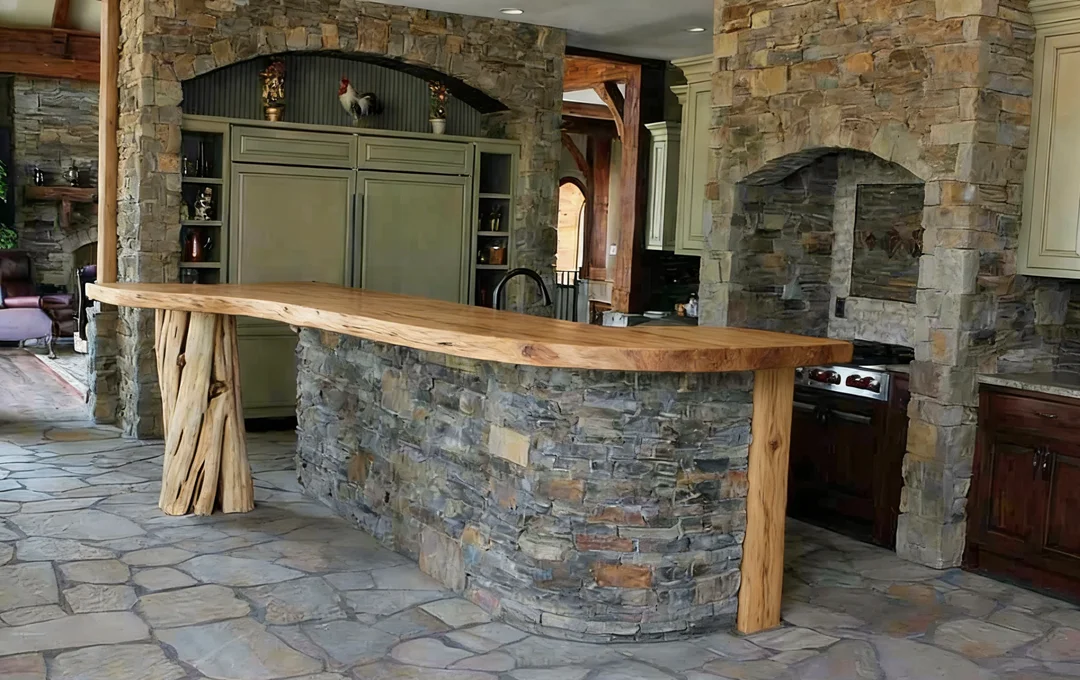 High-Quality Solid Wood Slab for Countertops Table Tops & Furniture Custom Live Edge Wood Bar Top