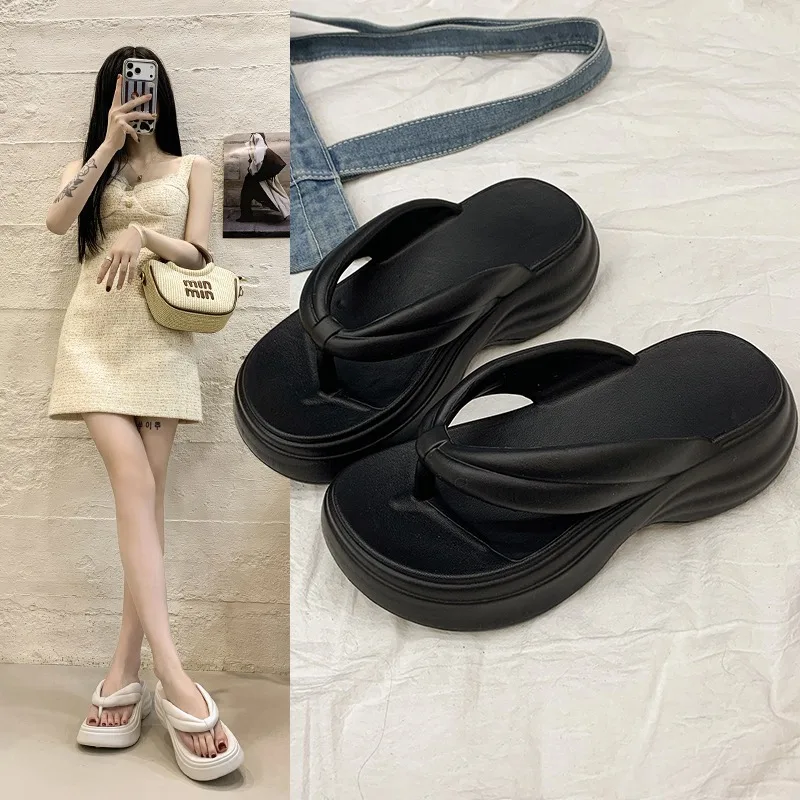 Summer Women's Thick Bottom Flip Flops, Elevator Casual Slippers, Stylish  Outdoor Comfortable Sandals
