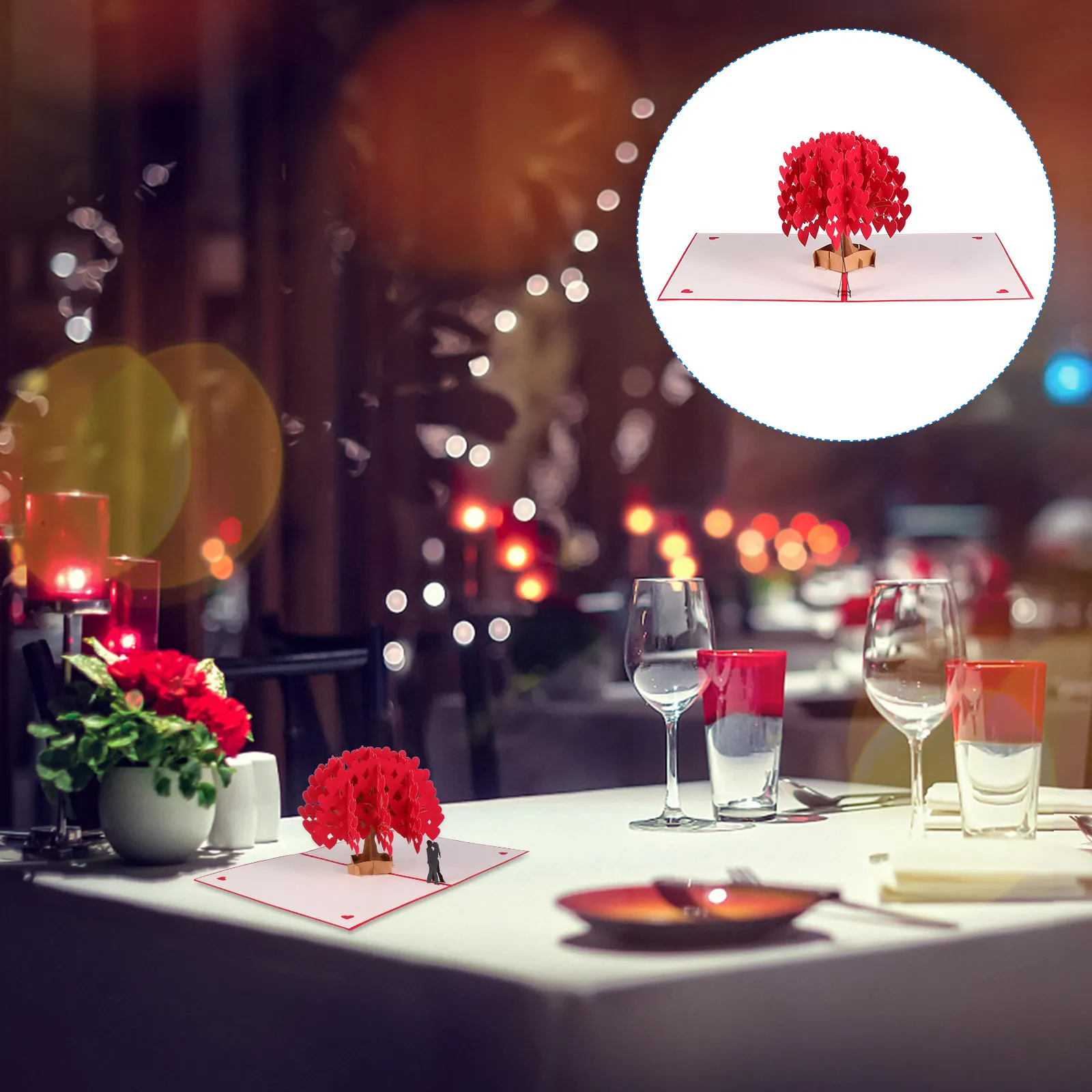 

1Pcs 3D Love Tree Card Romantic Pop-Up Valentine's Day Blessing Greeting Message Card Valentine's Day Cards 3D Greeting Cards