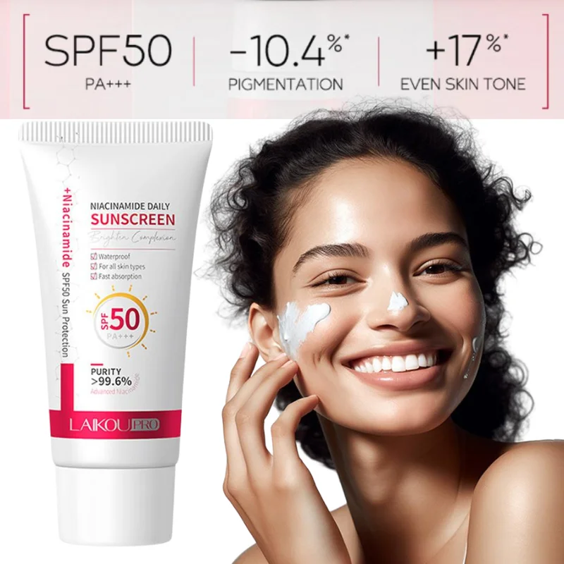 SPF50 PA+++ Sunscreen Lotion Niacinamide Brightening Daily Sun Protection Waterproof Fast Absorption Sun Lotion for All Skin