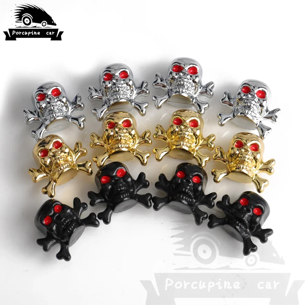

4pcs Pirate SKULL AIR VALVE HEAD CAPS MOTORCYCLE BIKE TIRE AIR COVER CAR TRUCK SUV for BMW Mercedes Chevrolet Ford Honda Toyota