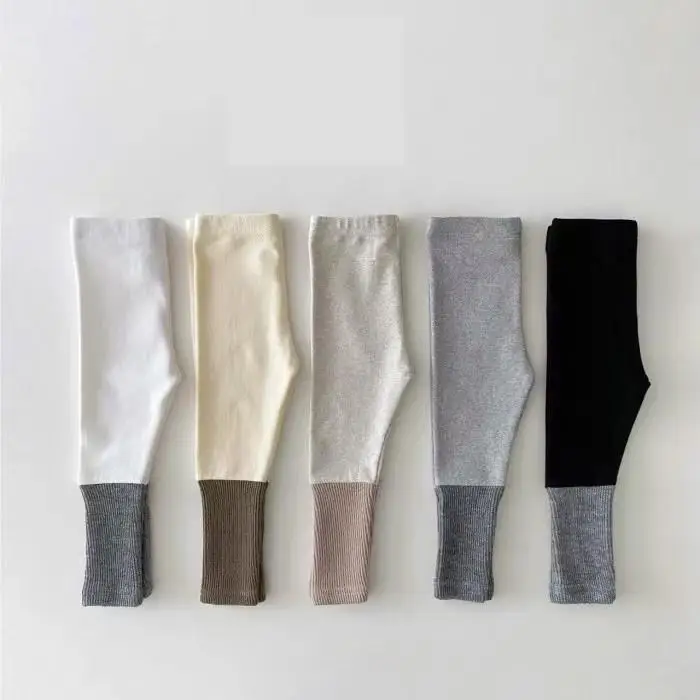 2024 New Baby Fleece Leggings Cotton Infant Warm Clothes Plus Velvet Thick Boys Girls Casual Pants Children Versatile Trousers