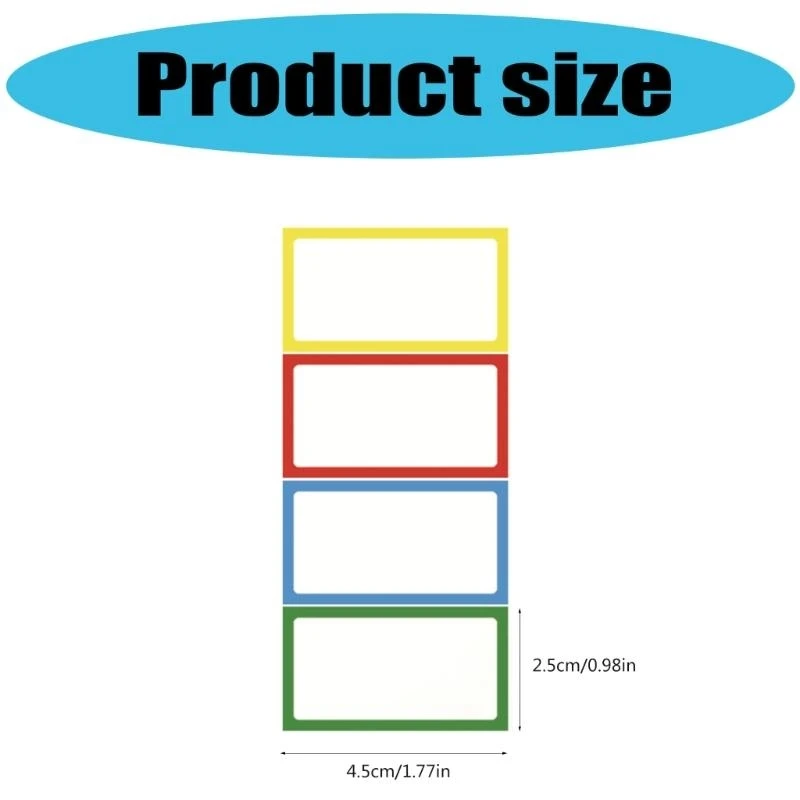 Colorful Border Name Labels Adhesive Name Labels Sticker Clothing Labels D2RC
