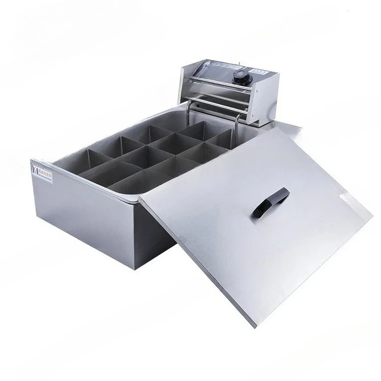 Electric heating single cylinder 12 grid Oden cooking, Oden cooking machine, Malatang string machine, leisure snack equipment