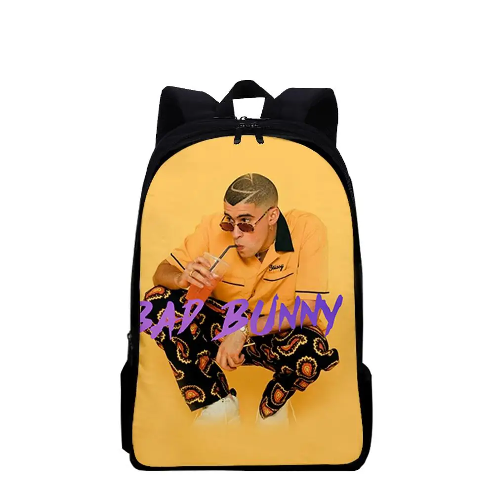 Harajuku Novelty Cool bad bunny Notebook Backpacks pupil School Bags 3D Print Oxford Waterproof Boys/Girls Laptop Backpacks