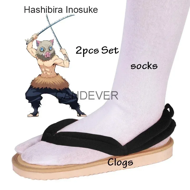 Anime Cosplay Tanjitou Kamado Nezuko Geta Clogs Kimetsu No Yaiba Sandals Shoes Agatsuma Zenitsu Flip Flop Kid Child NM34 view 4