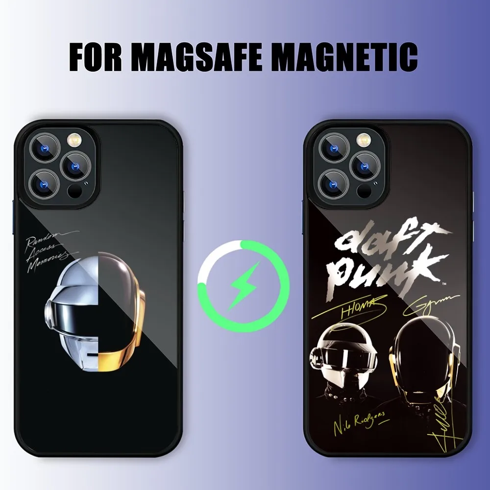 D-Daft Punk Band Phone Case For iPhone 15 14 13 11 12 Pro Max 14 Plus 15 Pro Max For Magsafe Phone Cover