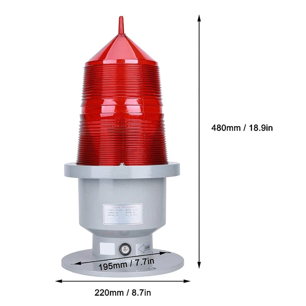 155LED Highlight Aviation Obstruction Beacon - Flashing Signal Light for Rooftops, Boats, Bridges, Urban High-Rise Buildings